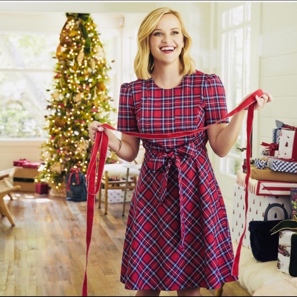 NWT Draper James Angie Check Bow Love Circle Dress
